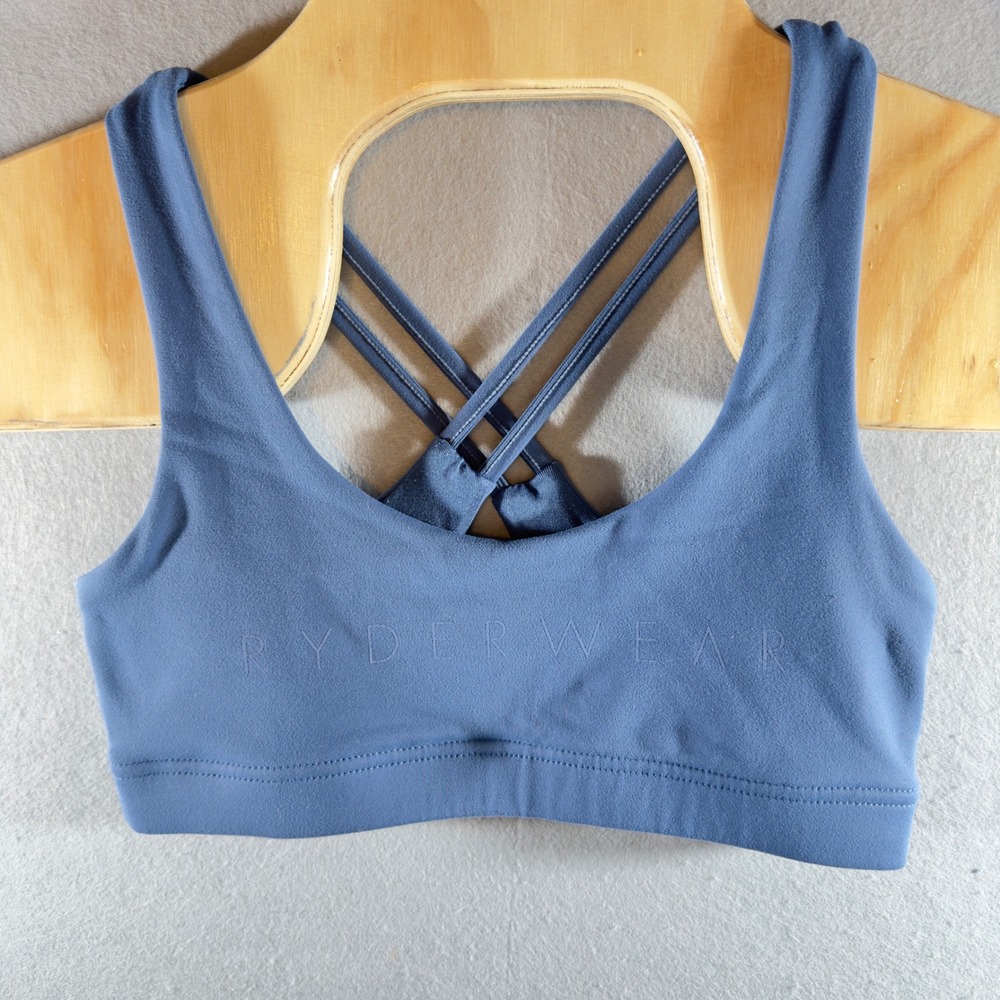 455 | Ryderwear Blue Strappy Cross Back‎ Sports Bra Womens Activewear